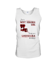 WEST VIRGINIA GIRL LIVING IN LOUISIANA WORLD Unisex Tank thumbnail