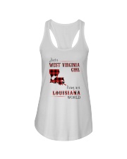 WEST VIRGINIA GIRL LIVING IN LOUISIANA WORLD Ladies Flowy Tank thumbnail