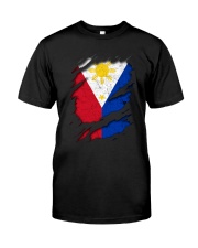 Philippines Flag Torn Classic T-Shirt front