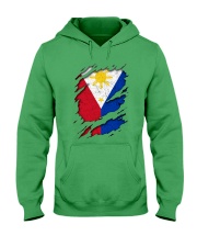 Philippines Flag Torn Hooded Sweatshirt tile