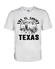 Texas Life Is Short V-Neck T-Shirt tile