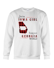 IOWA GIRL LIVING IN GEORGIA WORLD Crewneck Sweatshirt thumbnail
