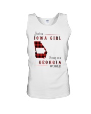 IOWA GIRL LIVING IN GEORGIA WORLD Unisex Tank thumbnail