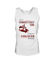 CONNECTICUT GIRL LIVING IN CANADIAN WORLD Unisex Tank tile