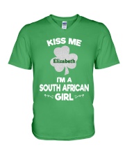 Kiss Me I'm A South African Girl Custom Name V-Neck T-Shirt tile