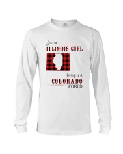 ILLINOIS GIRL LIVING IN COLORADO WORLD Long Sleeve Tee tile
