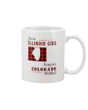 ILLINOIS GIRL LIVING IN COLORADO WORLD Mug tile