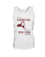 ALABAMA GIRL LIVING IN NEW YORK WORLD Unisex Tank thumbnail