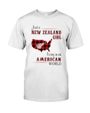 NEW ZEALAND GIRL LIVING IN AMERICAN WORLD Classic T-Shirt front