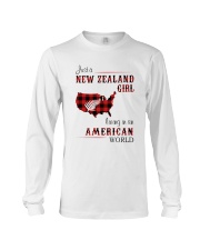 NEW ZEALAND GIRL LIVING IN AMERICAN WORLD Long Sleeve Tee thumbnail