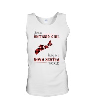 ONTARIO GIRL LIVING IN NOVA SCOTIA WORLD Unisex Tank thumbnail