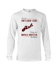 ONTARIO GIRL LIVING IN NOVA SCOTIA WORLD Long Sleeve Tee thumbnail