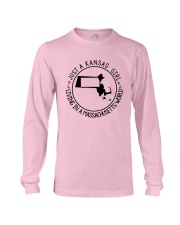 KANSAS GIRL LIVING IN MASSACHUSETTS WORLD Long Sleeve Tee tile