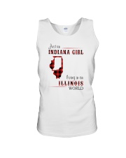 INDIANAN GIRL LIVING IN ILLINOIS WORLD Unisex Tank thumbnail