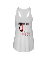 INDIANAN GIRL LIVING IN ILLINOIS WORLD Ladies Flowy Tank thumbnail