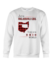 OKLAHOMA GIRL LIVING IN OHIO WORLD Crewneck Sweatshirt tile