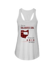 OKLAHOMA GIRL LIVING IN OHIO WORLD Ladies Flowy Tank tile