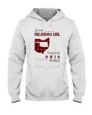OKLAHOMA GIRL LIVING IN OHIO WORLD Hooded Sweatshirt tile