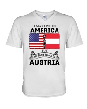 LIVE IN AMERICA BEGAN IN AUSTRIA ROOT WOMEN V-Neck T-Shirt thumbnail