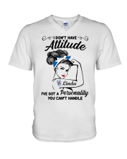 Custom Name Scotland I Don't Have Attitude V-Neck T-Shirt tile