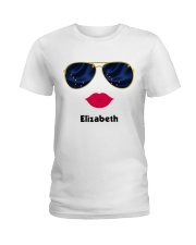 Alaska Flag Glasses Custom Your Name Ladies T-Shirt front