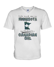CANADIAN GIRL LIFE TOOK TO MINNESOTA V-Neck T-Shirt tile