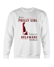 PHILLY GIRL LIVING IN DELAWARE WORLD Crewneck Sweatshirt thumbnail
