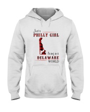 PHILLY GIRL LIVING IN DELAWARE WORLD Hooded Sweatshirt thumbnail