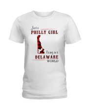 PHILLY GIRL LIVING IN DELAWARE WORLD Ladies T-Shirt thumbnail