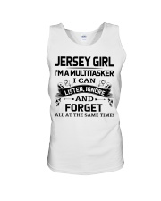 Jersey Girl Listen Ignore Forget At The Same Time Unisex Tank tile
