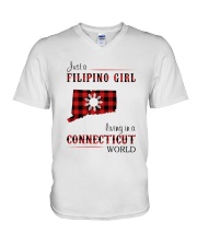 FILIPINO GIRL LIVING IN CONNECTICUT WORLD V-Neck T-Shirt tile