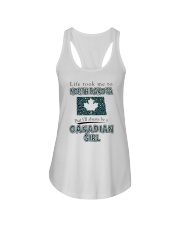 CANADIAN GIRL LIFE TOOK TO NORTH DAKOTA Ladies Flowy Tank tile