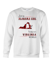 ALABAMA GIRL LIVING IN VIRGINIA WORLD Crewneck Sweatshirt thumbnail