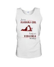 ALABAMA GIRL LIVING IN VIRGINIA WORLD Unisex Tank thumbnail