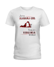ALABAMA GIRL LIVING IN VIRGINIA WORLD Ladies T-Shirt thumbnail