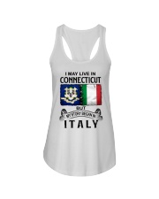 LIVE IN CONNECTICUT BEGAN IN ITALY Ladies Flowy Tank tile