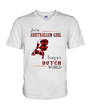 AUSTRALIAN GIRL LIVING IN DUTCH WORLD V-Neck T-Shirt tile