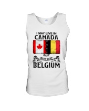 LIVE IN CANADA BEGAN IN BELGIUM Unisex Tank thumbnail