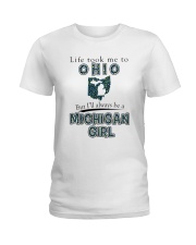 MICHIGAN GIRL LIFE TOOK TO OHIO Ladies T-Shirt tile