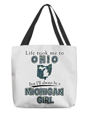 MICHIGAN GIRL LIFE TOOK TO OHIO All-Over Tote tile