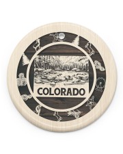 Colorado Map And Symbols Circle Ornament (Porcelain) tile