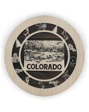 Colorado Map And Symbols Circle ornament - single (wood) front