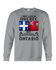 LIVE IN QUEBEC BEGAN IN ONTARIO Crewneck Sweatshirt tile