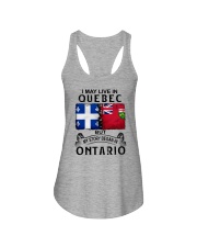 LIVE IN QUEBEC BEGAN IN ONTARIO Ladies Flowy Tank tile