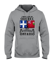 LIVE IN QUEBEC BEGAN IN ONTARIO Hooded Sweatshirt tile