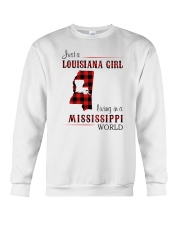 LOUISIANA GIRL LIVING IN MISSISSIPPI WORLD Crewneck Sweatshirt tile