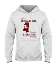 LOUISIANA GIRL LIVING IN MISSISSIPPI WORLD Hooded Sweatshirt tile