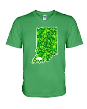 Indiana Clover Map V-Neck T-Shirt tile