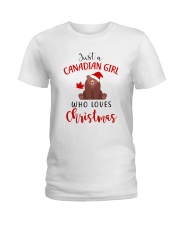 JUST A CANADIAN GIRL WHO LOVES CHRISTMAS Ladies T-Shirt thumbnail