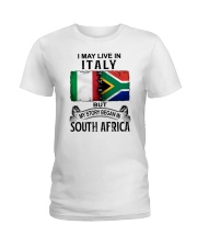 LIVE IN ITALY BEGAN IN SOUTH AFRICA Ladies T-Shirt tile